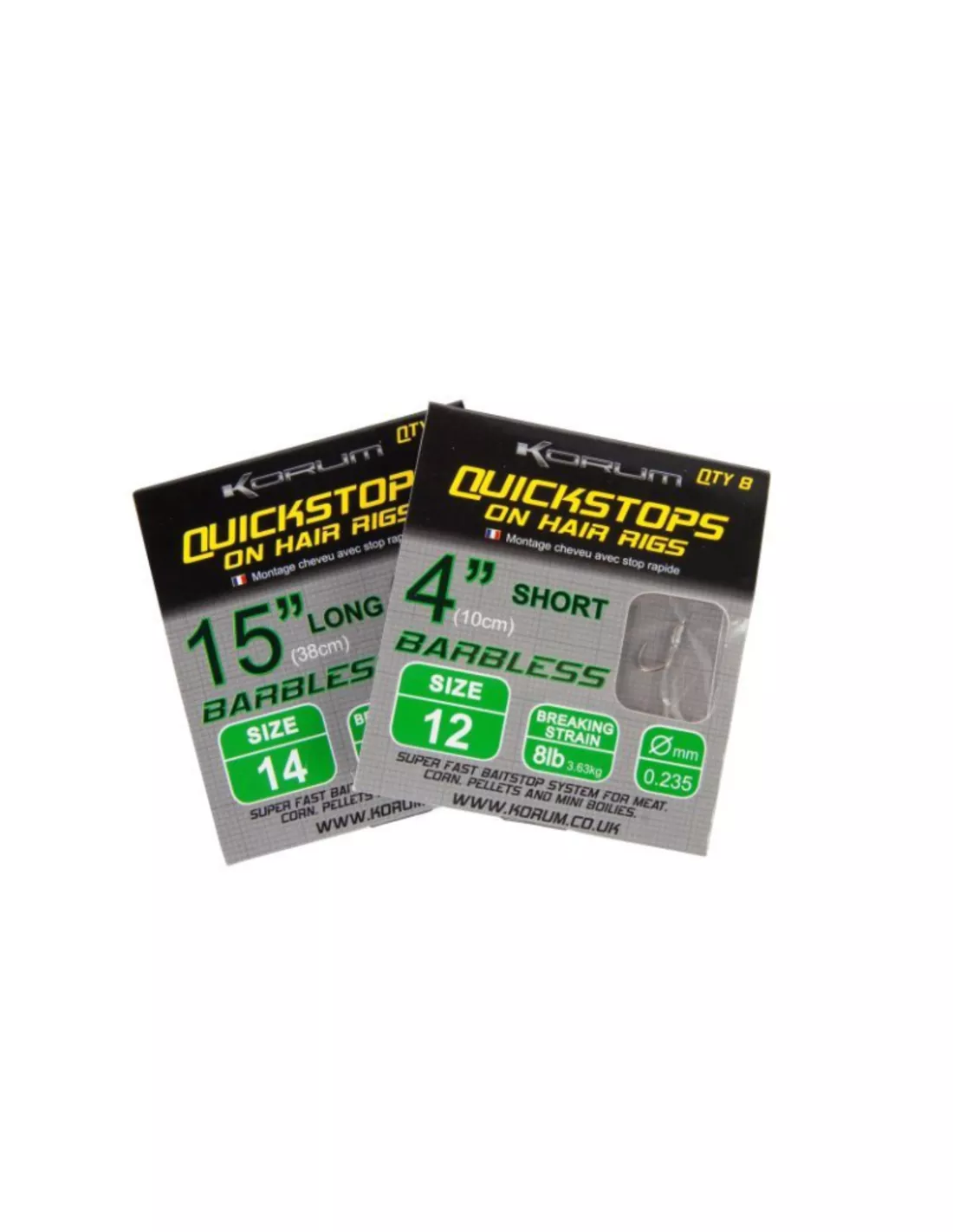 KORUM 4" HAIR RIGS + QUICKSTOPS 1 KORUM 4" HAIR RIGS + QUICKSTOPS