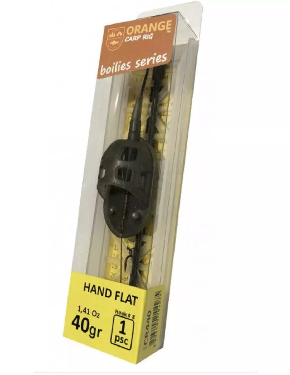 LIFE ORANGE IN-LINE CARP RIG HAND FLAT 1 LIFE ORANGE IN-LINE CARP RIG HAND FLAT