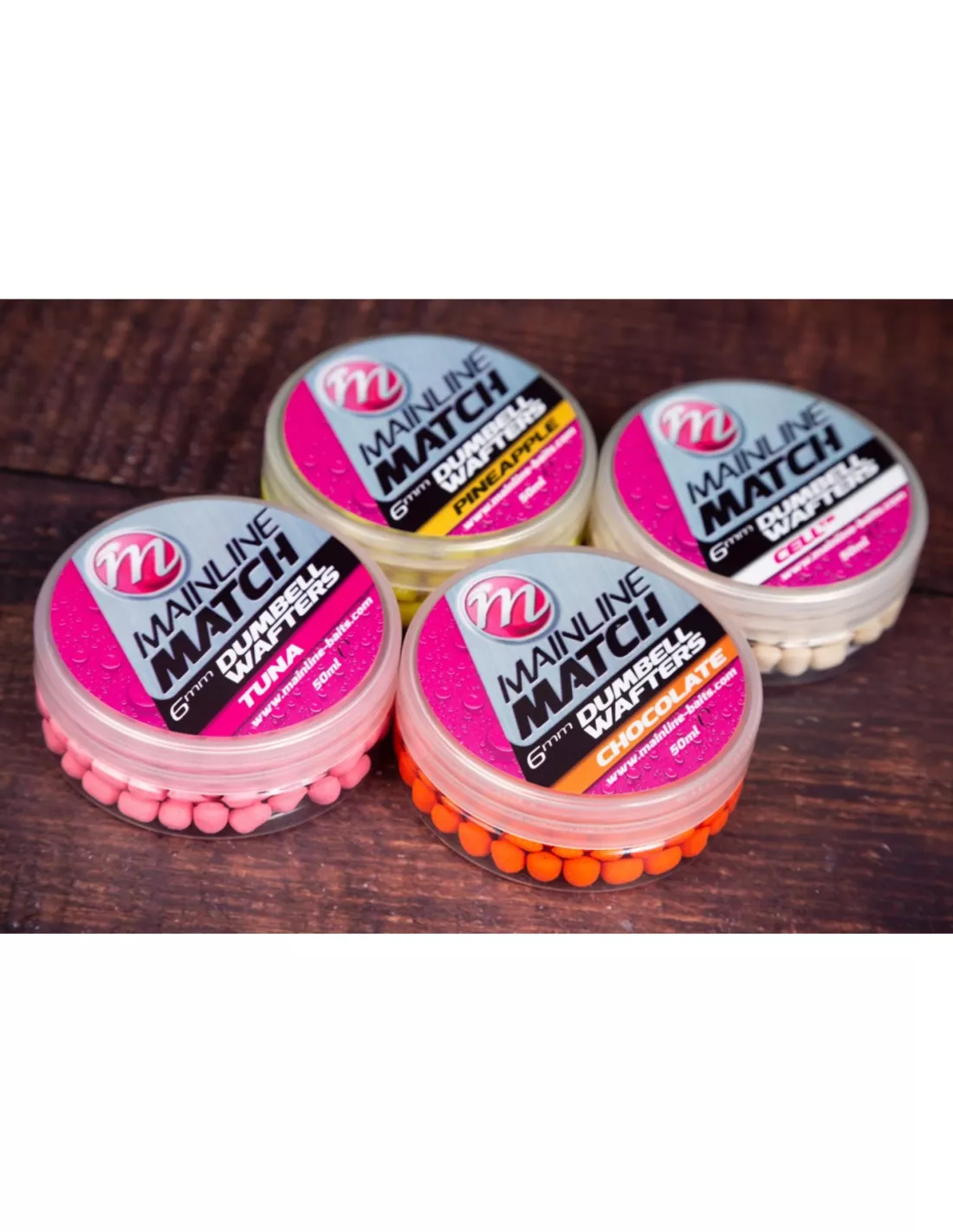 MAINLINE MATCH DUMBELL WAFTERS - 6 MM 1 MAINLINE MATCH DUMBELL WAFTERS - 6 MM